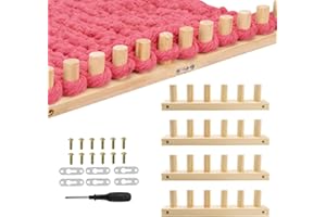 48" Wooden Chunky Blanket Loom for Blanket Making, Adjustable Blanket Making Kit, Suitable for Beginners of Hand-Knitting (Na