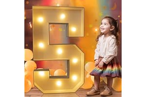 Ledido 3FT Marquee Numbers for 5th 50th Birthday Decorations, Light Up Numbers for Balloons Number 5, Marquee Light Up Letters Pre-Cut Foam Board Kit Number 5