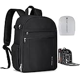 K&F CONCEPT Lightweight Camera Backpack Bag, Professional Photography Bag Compatible with Canon/Nikon/Sony Camera and Lens Accessories, Camera Case with Tripod Strap & Rain Cover