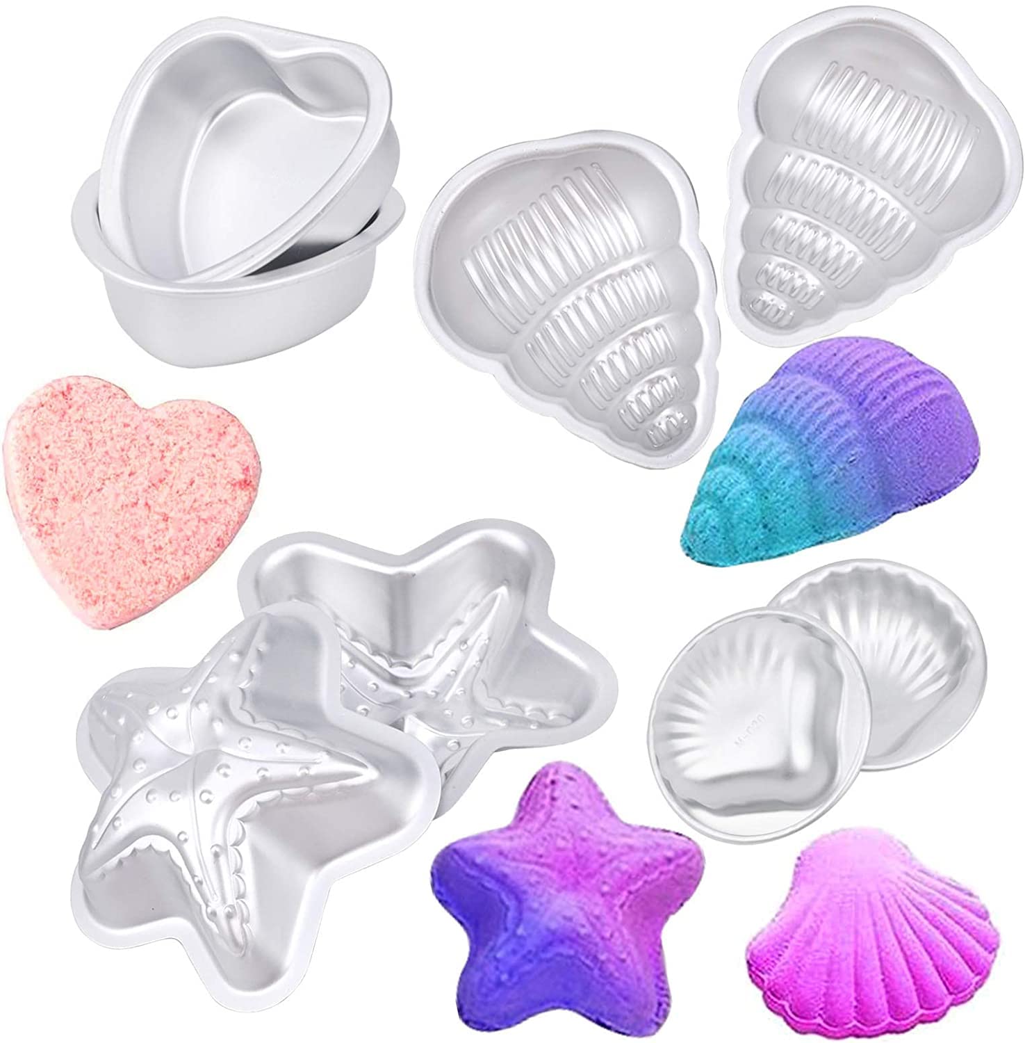 DIY Bath Bomb Kit, Bath Bomb Molds for Crafting Handmade Spa Bomb Fizzy Crafting Molds DIY Making Supplies, Round Sphere Shape (Set 8) Bath Bomb Moulds Bath Bomb Tin