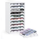 SANFURNEY Ink Pad Trays Organizer Rack 10 Slots Ink Pad Storage | Mini Size Stamp Ink Pad Storage Organizer Pad Storage Rack with 10 Tray, 1 Tray Holds 12 Inkpad, All of 10 Trays Holds 120