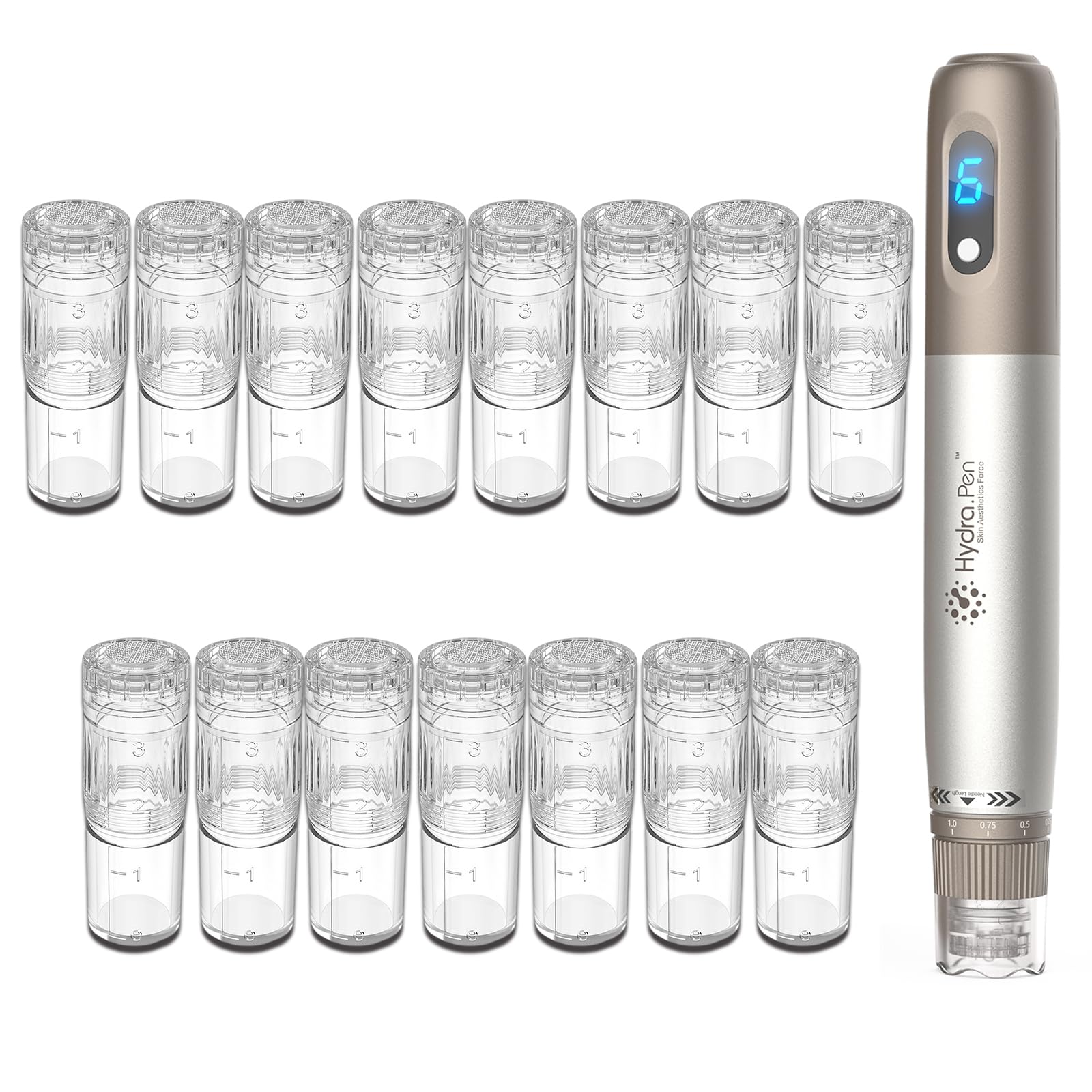 15Pcs Nano-HR Microneedling Pen Replacement Cartridges for Hydra Pen H3 H5 Serum Applicator, Authentic Disposable Replacement Tips Skin Care Accessories (Nano-HR, 15Pcs)