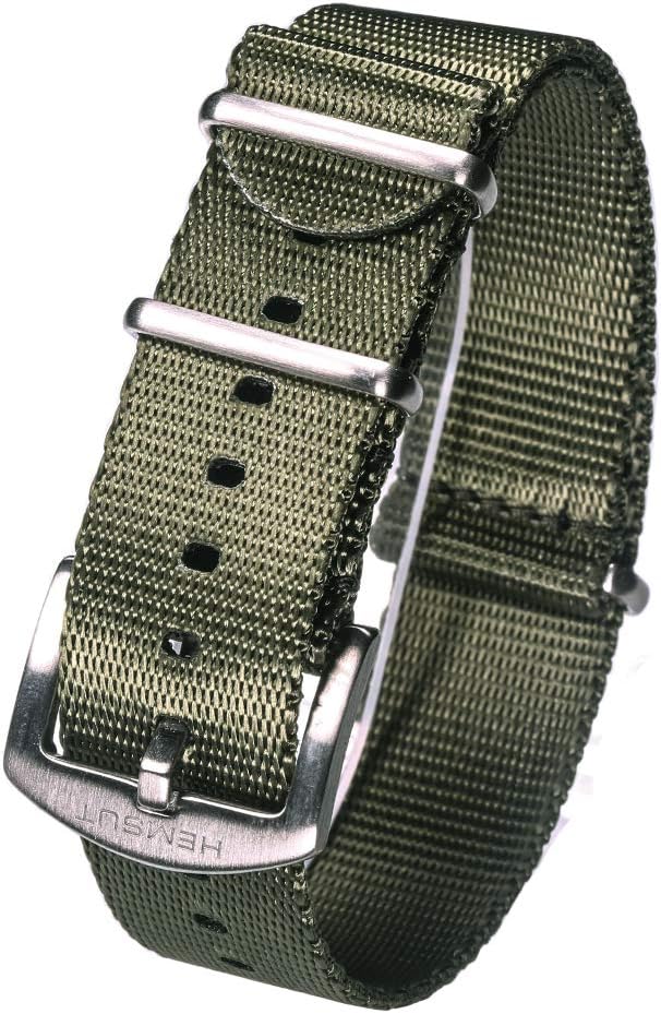 NATO Style Watch Band Quick Release Quality Nylon Straps for Men Women with Heavy Duty Brushed Buckle of 18mm 20mm 22mm 24mm