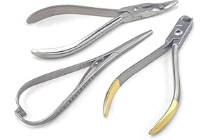 DEXA DENTAL 3 Pcs Orthodontic Instruments Tool Set - Hard Wire Cutter, Mathieu Ligature Elastic Placing Plier, Slim Weingart Plier