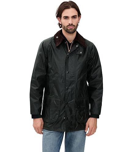 Barbour Men's Classic Bedale Waxed Cotton Jacket 36 Olive at