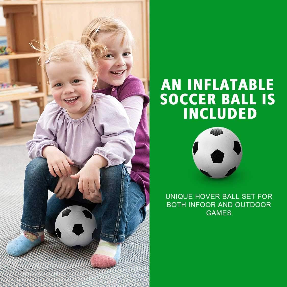 WisToyz Kids Toys Hover Soccer Ball Set Rechargeable Air Soccer, Indoor Soccer Ball with LED Light and Foam Bumper, Toys for Boys, Girls, Toddler, Including an Inflatable Ball (No AA Battery Needed) : Sports & Outdoors