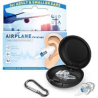 Softvox Ear Plugs for Airplane Pressure Relief & Preventing Ear Pain - Flying Travel Essentials - 25dB Noise Reduction, Reusa