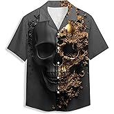 Flame Phoenix Mens Funny Hawaiian Shirts Summer 3D Graphic Button Down Short Sleeve Tropical Holiday Beach Aloha Shirt Medium