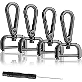 DEVPSISR 4PCS Detachable Snap Hook Swivel Clasp with Screw Bar, Multiple Sizes Hardware for Changing Bag Straps,Gunmetal1 1/2