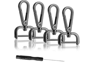 DEVPSISR 4PCS Detachable Snap Hook Swivel Clasp with Screw Bar, Multiple Sizes Hardware for Changing Bag Straps,Gunmetal1 1/2