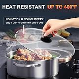 Walfos 4 Pack Silicone Pot Lid Knob Replacement Heat Resistant 450F view 3