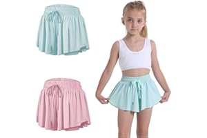 ZOGCOWY 3 Pack Butterfly Flowy Shorts Skirts for Girls Tennis Cheer Stuff Athletic Preppy Running Sports Skirt for Teen Girls