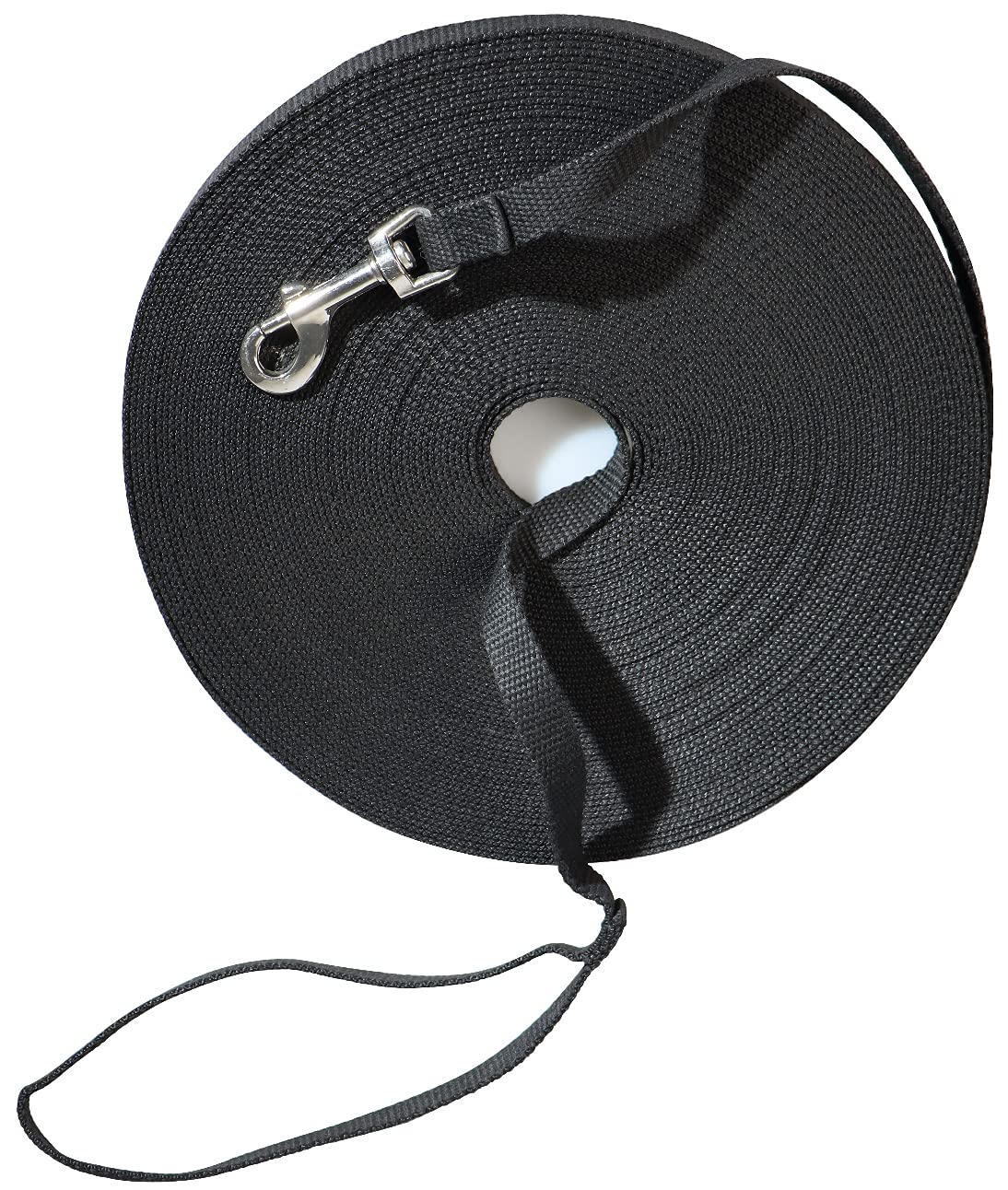 Justzon Cotton Web Dog Training Lead Black (100-Feet)