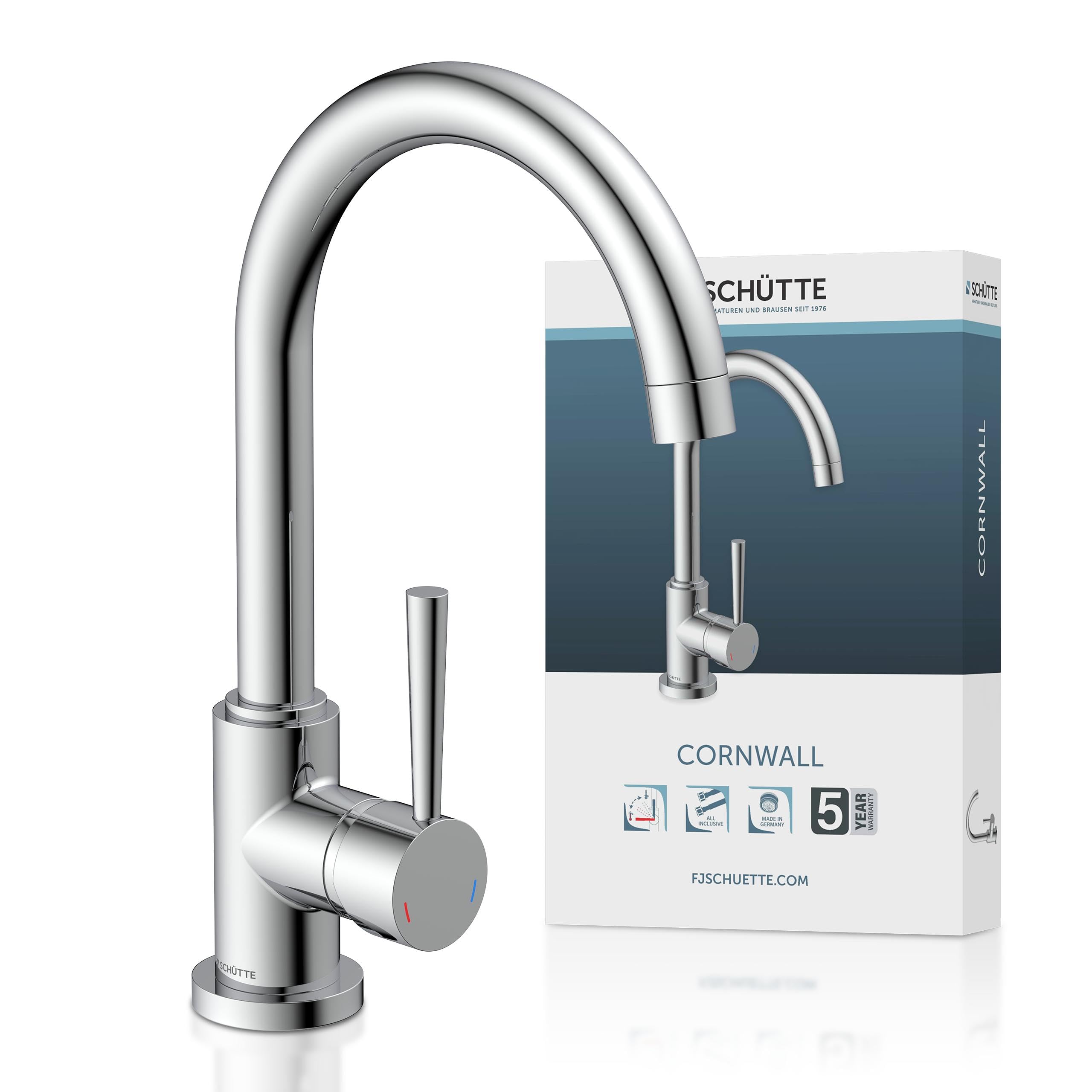 Hoga Cornwall 79116 Wash Basin Fitting with Fast Drainage Chrome — image 1