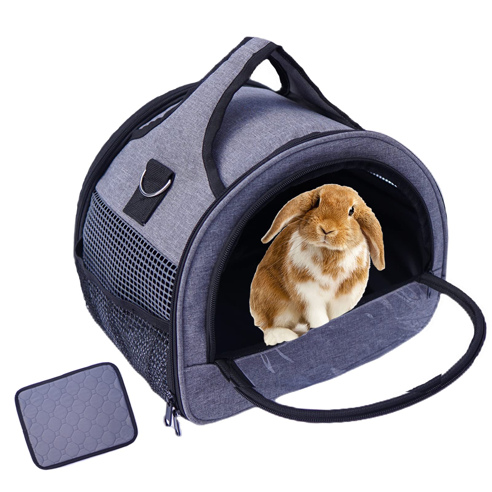 Photo 1 of Guinea Pig Carrier, Small Pet Carriers for Rabbit Hamster Bird Bunny Bearded Dragon Kitty and Etc. Animal Bag with Stable Handle and Waterproof Pad, Easy Travel and Vet Visit-Large