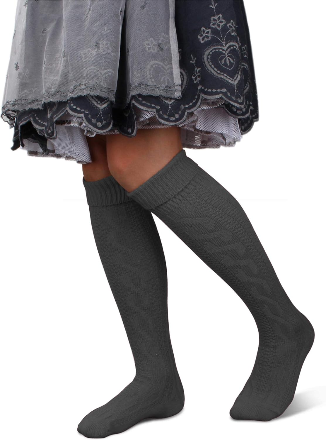 Circle Five Trachtensocken - Lange Kniebundsocken Für Lederhosen In Natur