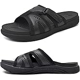 COFACE Mens Sport Recovery Sandals Plantar Fasciitis Soft Cushion Lightweight Orthotic Slides for Men