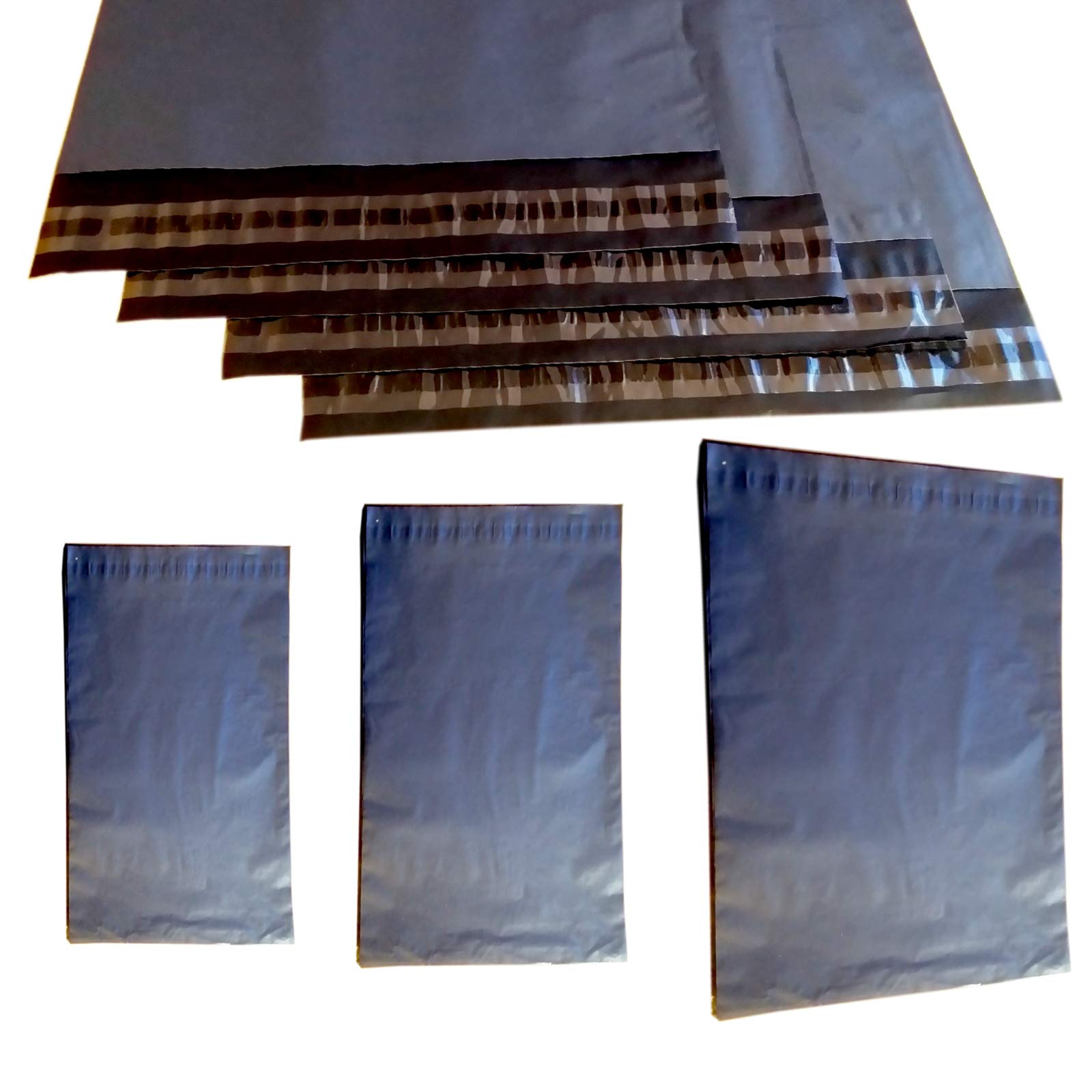 50 x Grey Strong Plastic MAILING Bags Postal Pack n Mail Bags Various Sizes - by poundfox (17x30cm)