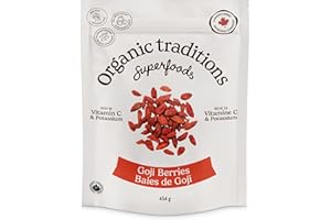 Organic Traditions Goji Berries, Canadian Owned, 454 grams/16 ounces