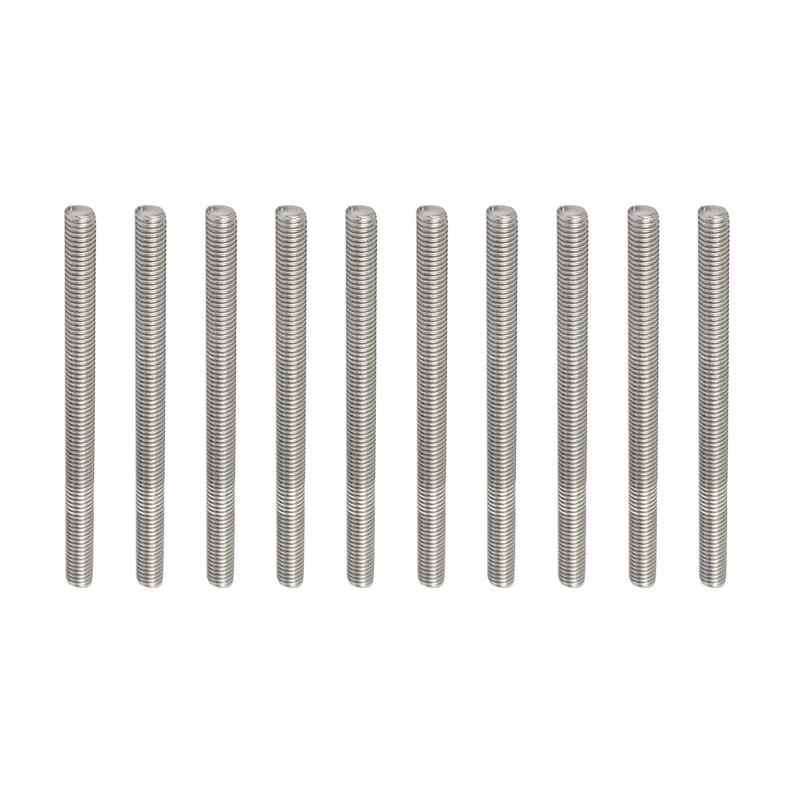 Rebower Fully Threaded Rod 304 Stainless Steel Rod Bar Studs, [for Hanger and U-Bolts] - M5 x 70mm Male Threaded /Silver/10Pack — image 1