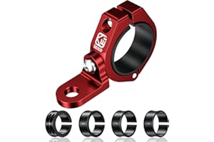 BRCOVAN UTV Whip Mount, Aluminum Alloy Mounting Bracket, Red, Fit 1.5''-2'' Roll Cages, 360° Adjustable, Heavy Duty Roll Bar 