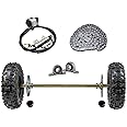 WPHMOTO Go Kart Rear Axle Assembly Complete Wheel Hub Kit & Tires With Rim & Brake Assembly & T8F Chain for Quad Trike Drift Bikes