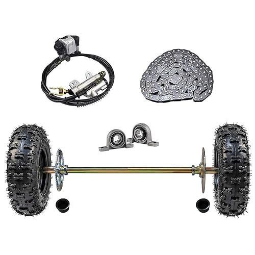 WPHMOTO Go Kart Rear Axle Assembly Complete Wheel Hub Kit Tires