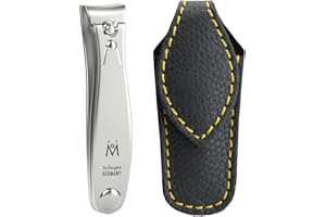 GERMANIKURE Professional Small Nail Clipper (6 cm) - FINOX Surgical Stainless Steel Manicure and Pedicure Tools in Leather Case- Ethically Made in Solingen Germany - 4711 - Travel Size Nail Care