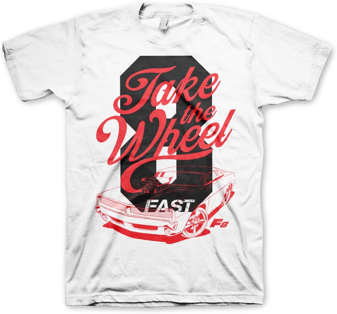 Fast 8 Take The Wheel Dom Toretto Fate of The Furious Official White Men T-Shirt