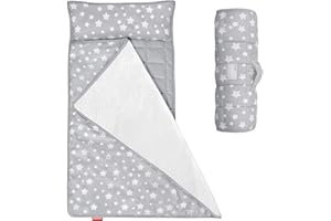 Toddler Nap Mat with Pillow and Fleece Minky Blanket, Kids Sleeping Bag Lightweight and Soft Perfect for Kids Preschool, Dayc