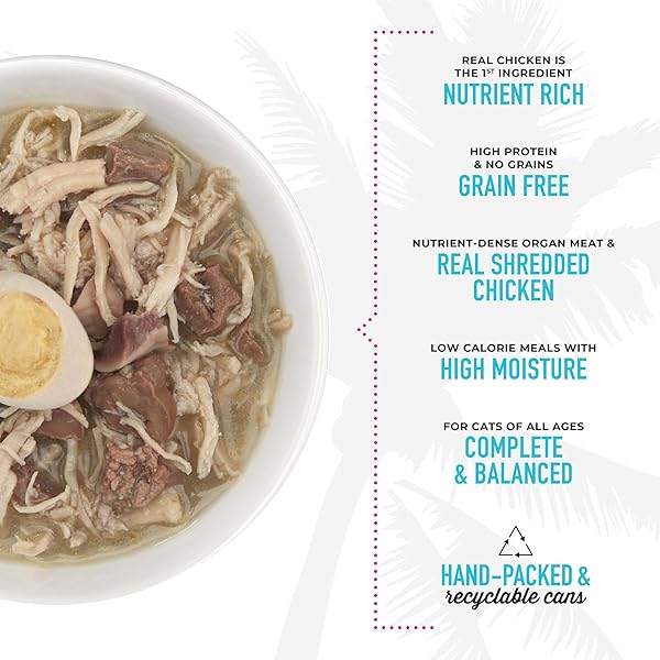 TIKI CAT AFTER DARK, CHICKEN & QUAIL EGG, HIGH-PROTEIN AND 100% NON-GMO INGREDIENTS, WET CAT FOOD FOR ADULT CATS, 2.8 OZ. CAN (12 COUNT)