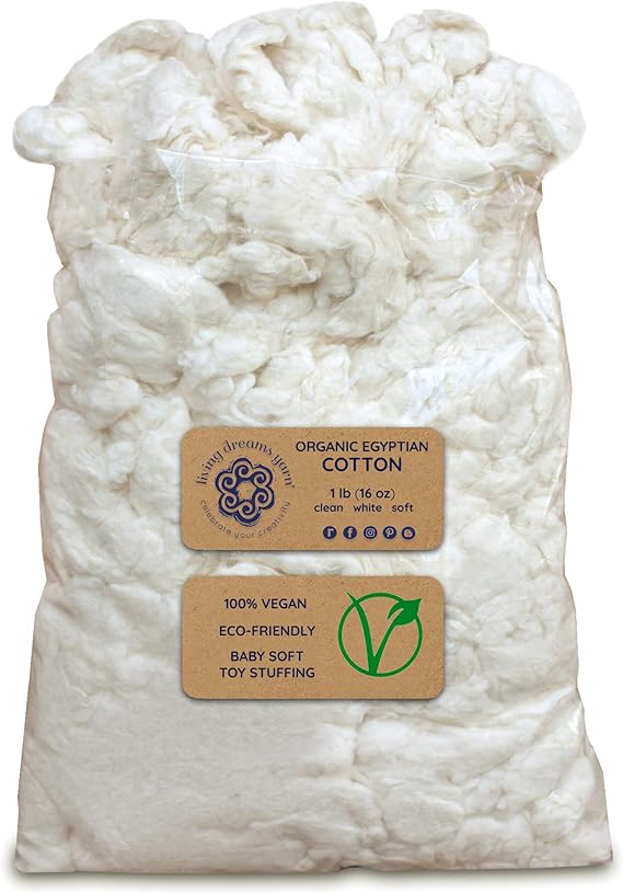 EGYPTIAN COTTON FILLER for Stuffing and Blending 1 LB Bag