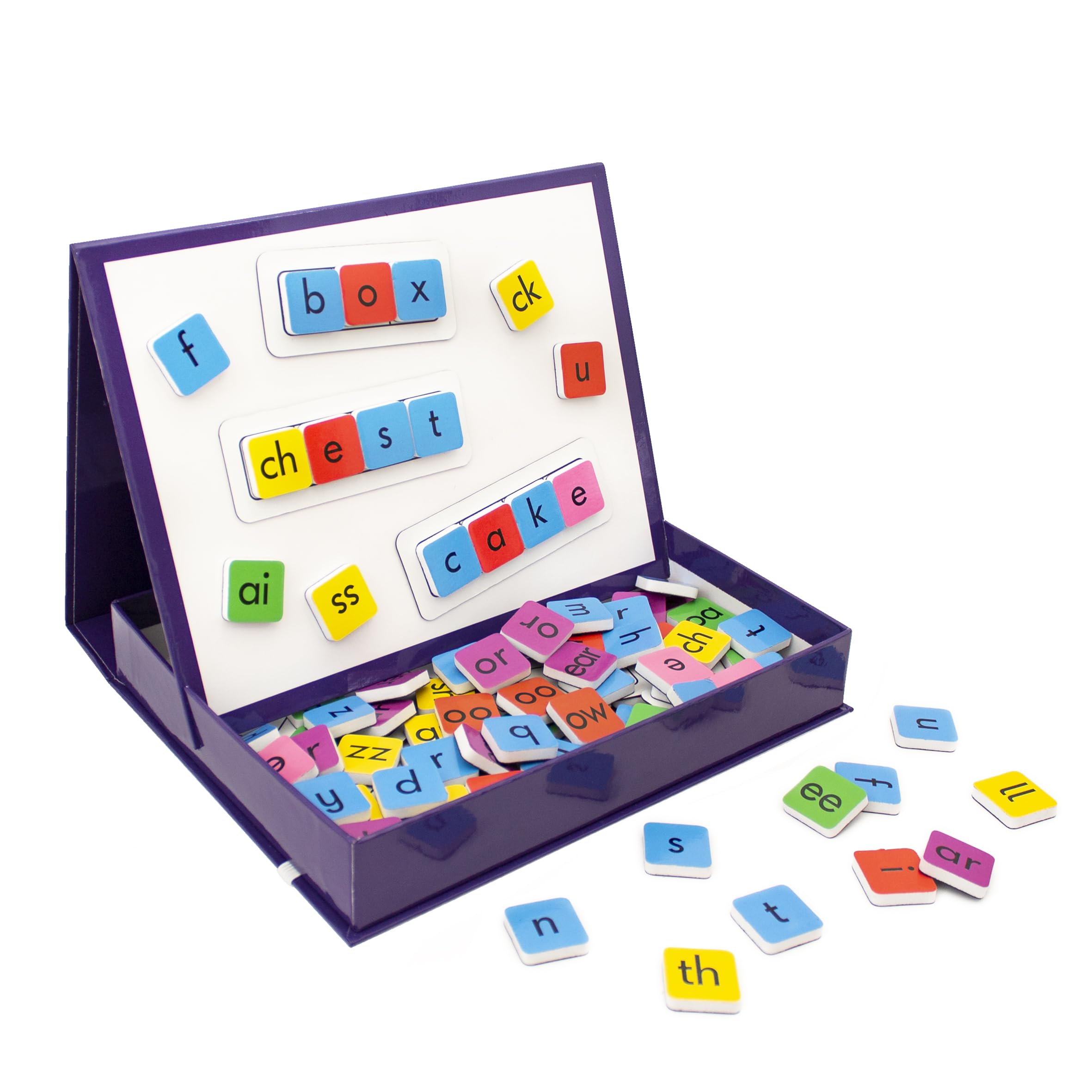 Junior Learning JL654 Rainbow Phonics Tiles Magnetic Resource, Multicolor