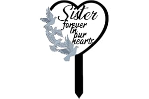 HPMAISON 11 inch Metal Sister Memorial Stake Grave Decorations for Cemetery Gravesite Sympathy Markers Waterproof Memorial Gifts for Loss of Sister Tombstones Plaque Outdoors Lawn Yard Decor