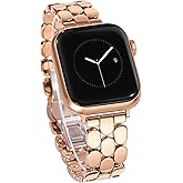 JR.DM Gold Sliver Designer Metal Watch Bands for Women Compatible with Apple Watch 38mm 40mm 41mm 42mm 44mm 45mm 46mm 49mm Adjustable Luxury Dressy Band for iWatch Series SE 11/10/9/8/7/6/5/4/3/2/1