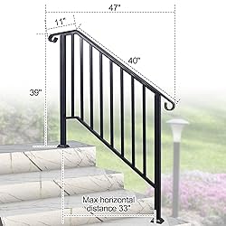 4 Step Handrails for Outdoor Steps, Fit 3 or 4