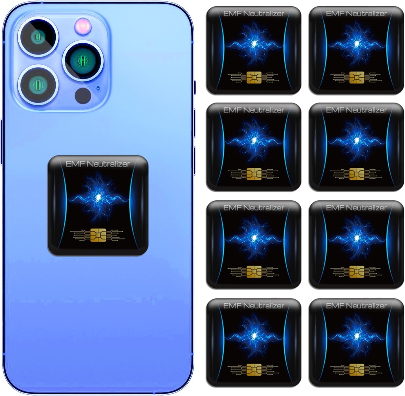 Photo 1 of 8 Pieces of Cell Phone Protection Neutralizers Stickers, Blockers Equipment Stickers for All Phones Tablets Laptops Computer WiFi All Devices Black