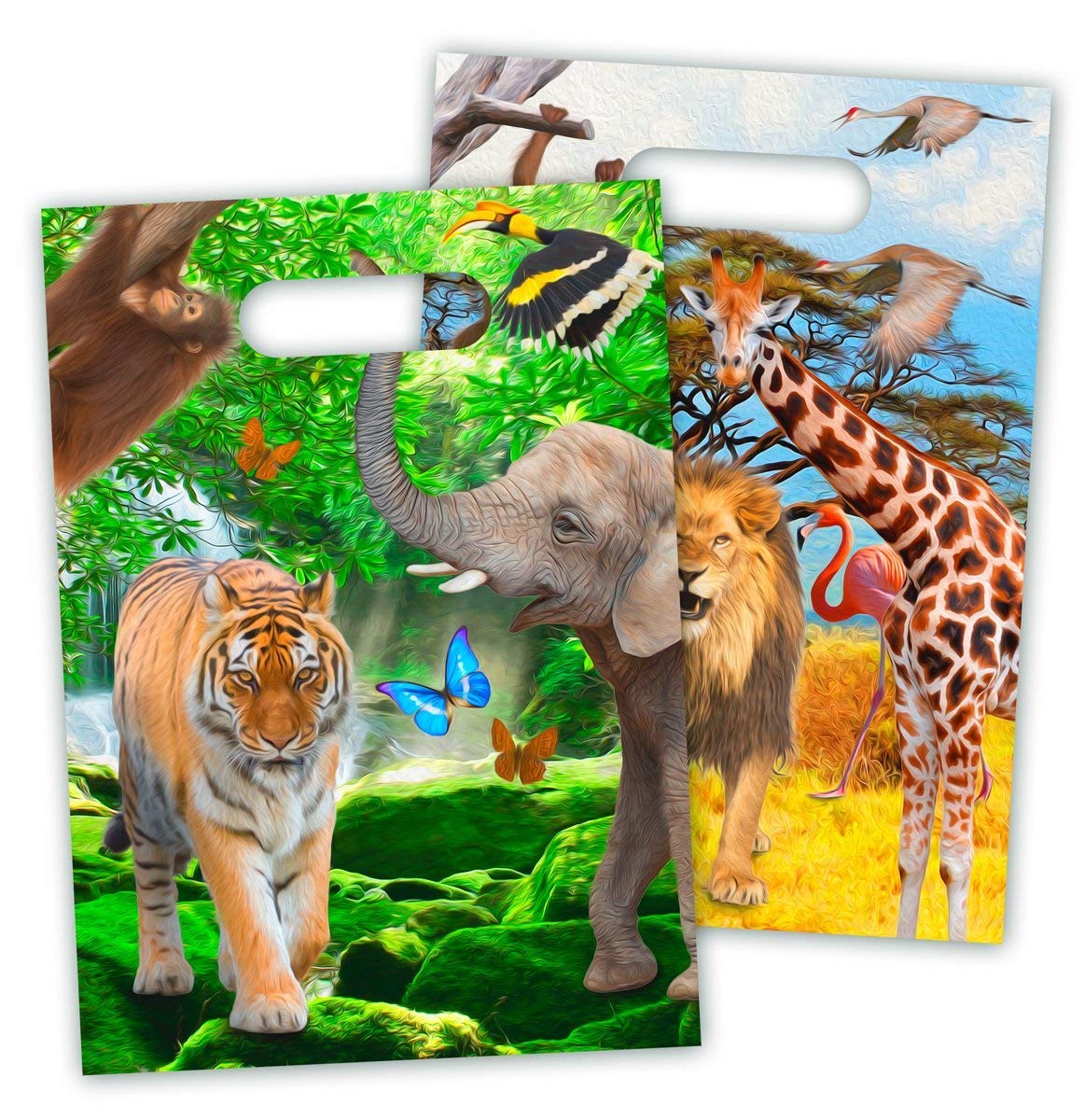 Folat 62004 Safari Party Gift Bags - 8 pieces, Multi Colours