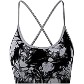 L9 OVESPORT Women's Sports Bras Tie-dye Seamless Workout Criss Cross Gym Yoga Strappy Crop Bra