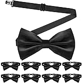 YQQYG 40 Pcs Bow Ties for Men Bulk, Black Pre-Tied Bow Ties, Tuxedo Bowtie Set with Adjustable Neck Band for Men Costume Wedding Party