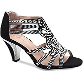 Olivia K Women's Open Toe Strappy Rhinestone Dress Sandal Low Heel Wedding Shoes White Glitter - adorable, comfortable