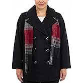 LONDON FOG womens Plus-size Double Breasted Peacoat With Scarf