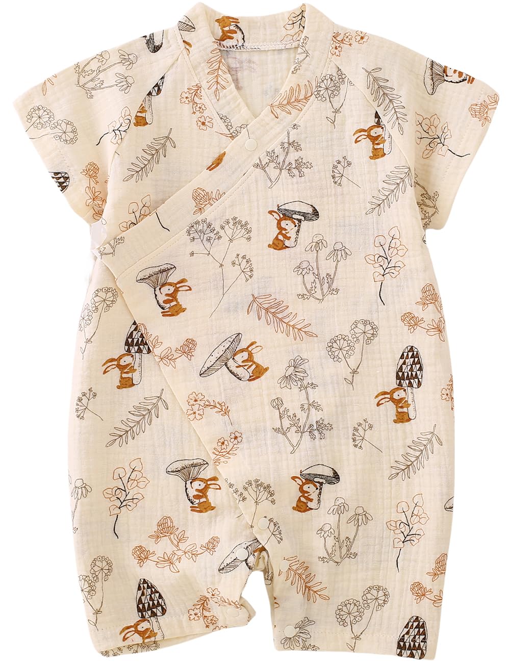 Photo 1 of BINIDUCKLING Baby Kimono Robes Cotton Muslin Outfit 12 Months Coffee Rabbit