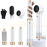 Blow Dryer Brush 5 in 1, Negative Ion Hair Dryer Brush Set Upgrade Hot Air Brush Air Styler Curling Wrap Air Curler, Curling Iron Hair Styling Tools As A Gift for Straight/Curl/Drying/Smoothing