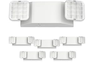 FREELICHT 6 Pack LED Emergency Light for Business, LED Emergency Square Lights with Battery Backup, 2 Bug Eye Heads Adjustable Commercial Lighting Fixtures, UL 924 Certified