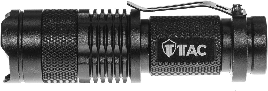 1TAC TC800 5W High Power Mini Tactical Flashlight with CREE XPE LED | 320 Lumens, Zoom, 3 Light Modes, Ultra Bright and Waterproof