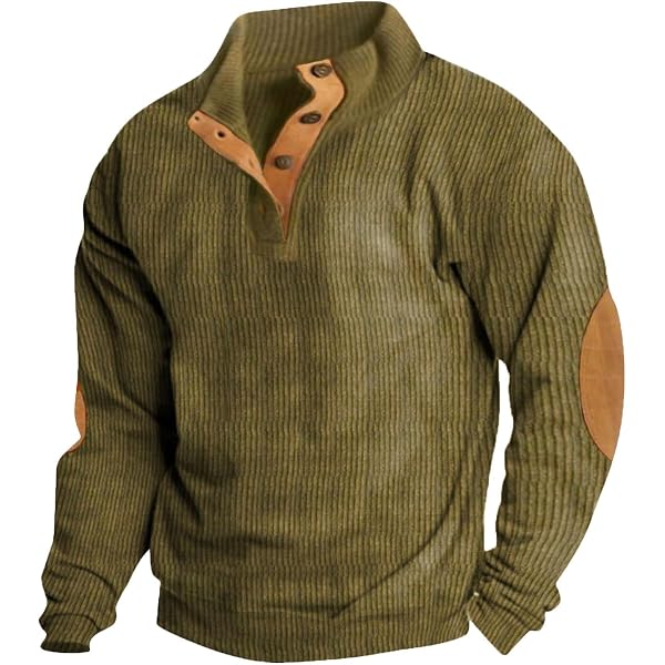 Men's Quarter Zip Pullover Sweatshirt - Mock Neck Tactical Style For Outdoor & Casual Wear