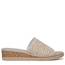 BZees Womens Breezy Slide Sandal White Raffia 7.5 M