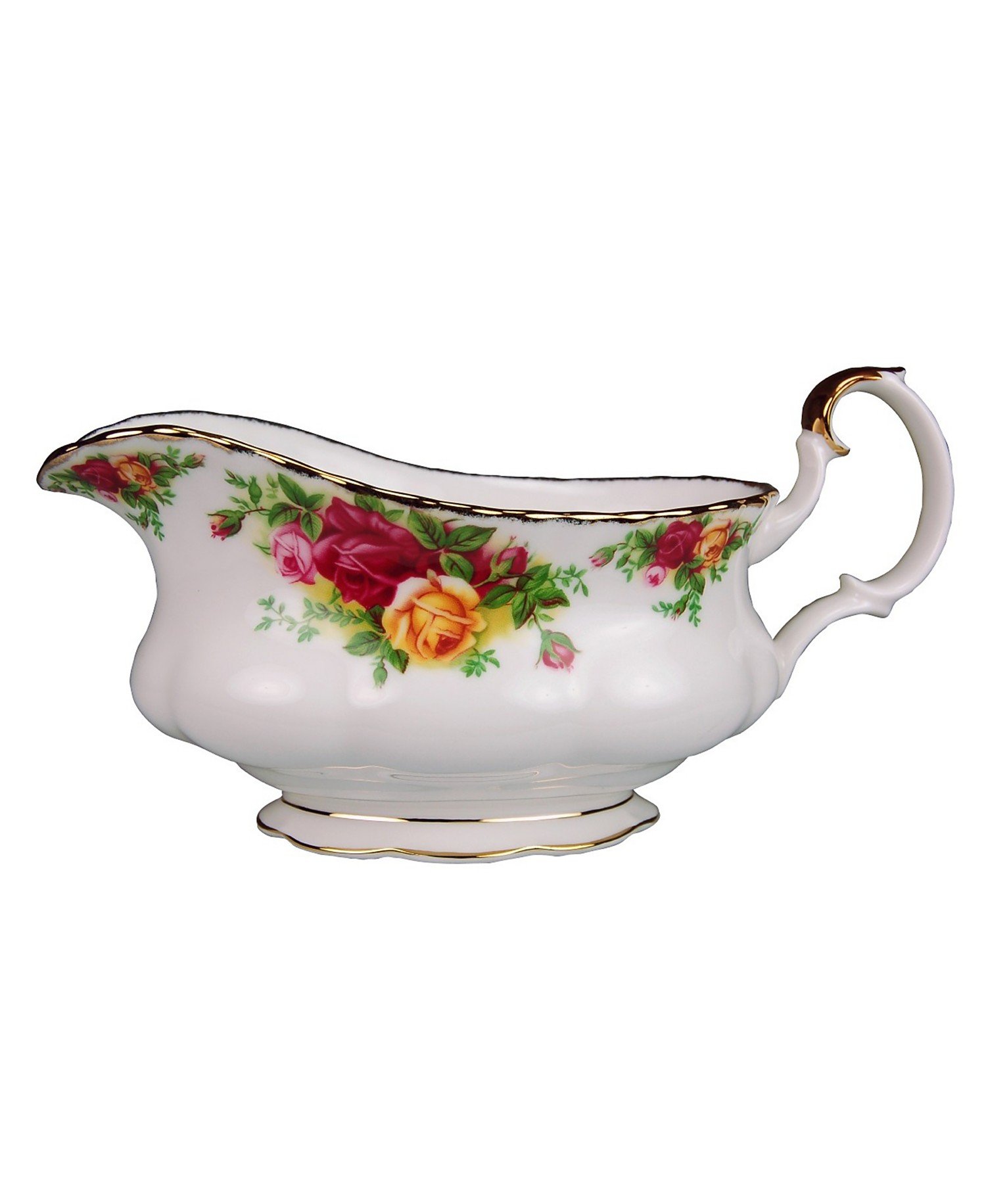 Royal Albert Old Country Roses IOLCOR00110 Sauce Boat 0.5Ltr, White, Fine Bone China, Multi
