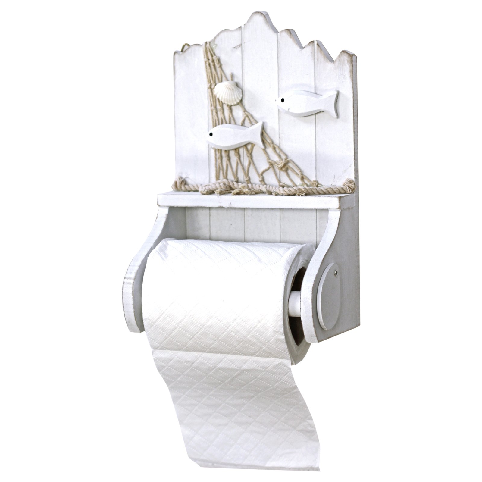 Just Contempo Nautical Toilet Roll Holder White NEW
